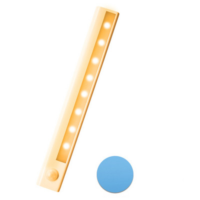 Φωτιστικό ντουλάπας LED PIR Αισθητήρας κίνησης κάτω από φώτα ντουλαπιού Λειτουργεί με μπαταρία για ντουλάπα υπνοδωματίου Ντουλάπα σκάλες Φωτιστικό τοίχου