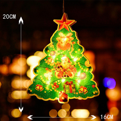 Kalėdų puošmena Šviesos lango pakabinama lempa su siurbimo taurele Kablys Kalėdų žibintai namams Kalėdų vakarėlio vitrinos lango dekoras