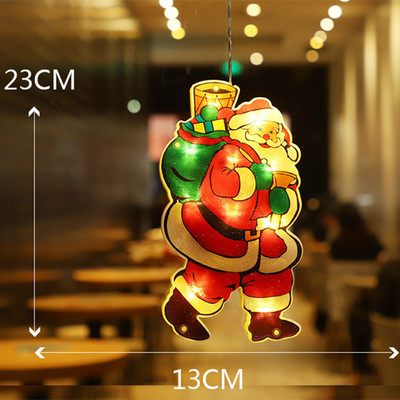 Kalėdų puošmena Šviesos lango pakabinama lempa su siurbimo taurele Kablys Kalėdų žibintai namams Kalėdų vakarėlio vitrinos lango dekoras