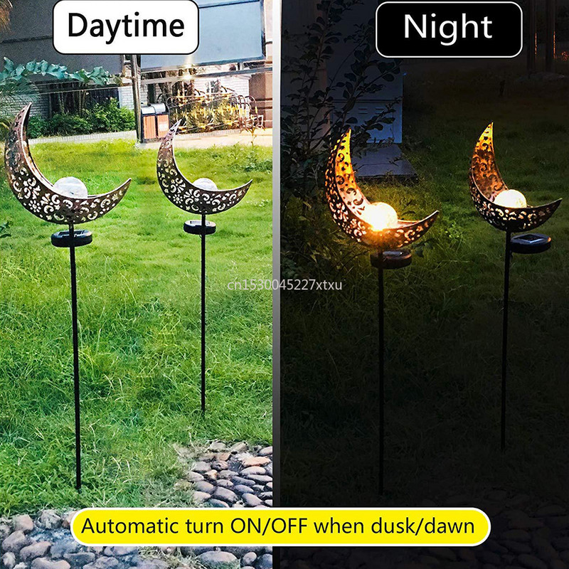 Vanjska lunarna vrtna svjetiljka LED solarna svjetiljka s mjesečevim plamenom Vodootporna vanjska svjetla