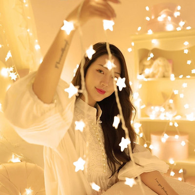 10 m baterijomis maitinami žvaigždžių styginiai šviesos diodų pasakų šviesa Kalėdų vakarėlis Vestuvių namų lauko kiemo dekoravimas mirgančios lempos