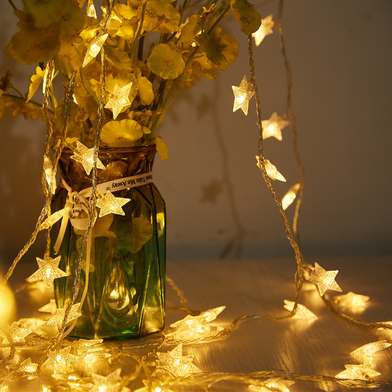 6M žvaigždės LED stygos lemputės baterijos USB šventinis apšvietimas lauko sodo Kalėdų vestuvių dekoravimas girlianda pasakos šviesos styga