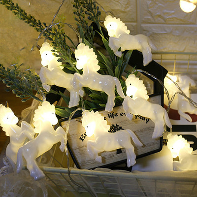 3D egyszarvú LED füzér karácsonyi fényfüzér beltéri barkácsolás karácsonyfa party esküvői hálószoba otthoni újévi dekoráció elemes lámpa