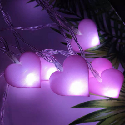 1M/3M Led Cotton Love Heart String γάμου Νεράιδα Ανοιχτό ροζ κοριτσάκι Ανοιχτό γαμήλιο πάρτι Γιρλάντα διακόσμηση για την ημέρα του Αγίου Βαλεντίνου.