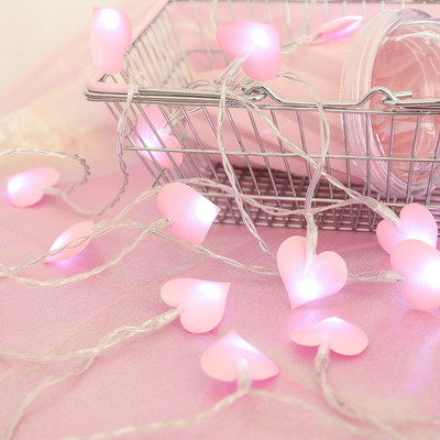 1M/3M Led pamuk Love Heart Wedding String Fairy Light Pink Girl String Light Indoor Wedding Party Girlland Decor Day Valentines.