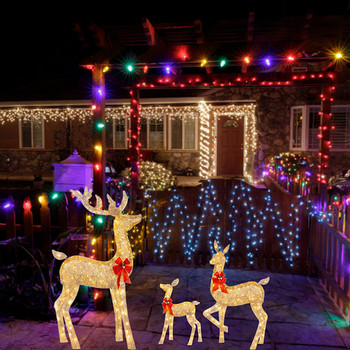 LED коледни елени със светеща нишка Светещ орнамент на елени Изискан празничен подарък Художествени занаяти Новогодишни декорации