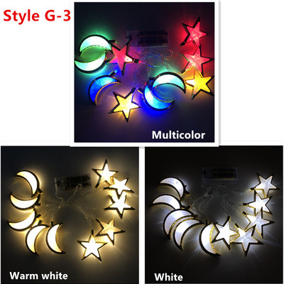 1,65 m 10 leds Hold Csillag Fényfüzér Ramadan Dekorációk Fények Eid Mubarak Dekoratív Led Függöny dekor otthonhoz