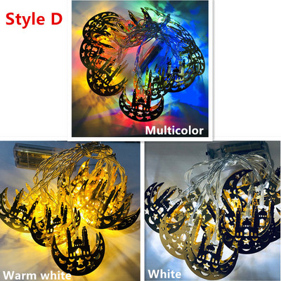 1,65 m 10 leds Hold Csillag Fényfüzér Ramadan Dekorációk Fények Eid Mubarak Dekoratív Led Függöny dekor otthonhoz