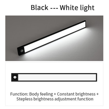 LED ултра тънък 20/30/40CM сензор за движение безжичен USB шкаф нощна лампа гардеробна лампа кухненски шкаф спалня LED нощна лампа