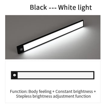 LED Ultra Thin 20/30/40CM Ασύρματο αισθητήρα κίνησης USB Φωτιστικό νυκτός Ντουλάπα Ντουλάπα Ντουλάπα κουζίνας Υπνοδωμάτιο LED Νυχτερινό φως