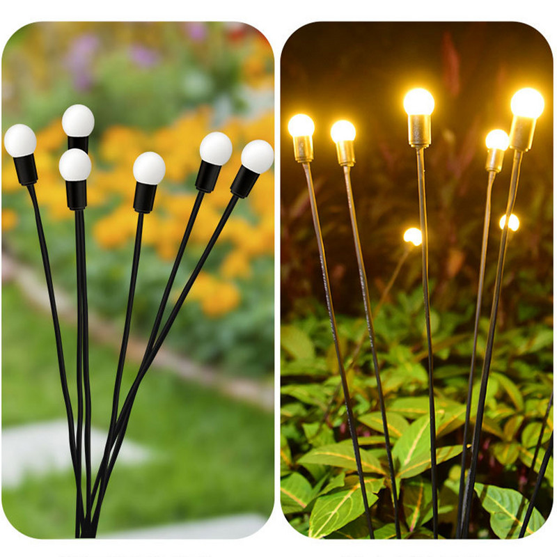 2 ΤΕΜ Ηλιακό φως LED Διακόσμηση κήπου εξωτερικού χώρου Φώτα τοπίου Πυροτέχνημα Firefly Φωτάκια κήπου Διακόσμηση κήπου γκαζόν Ηλιακό φως