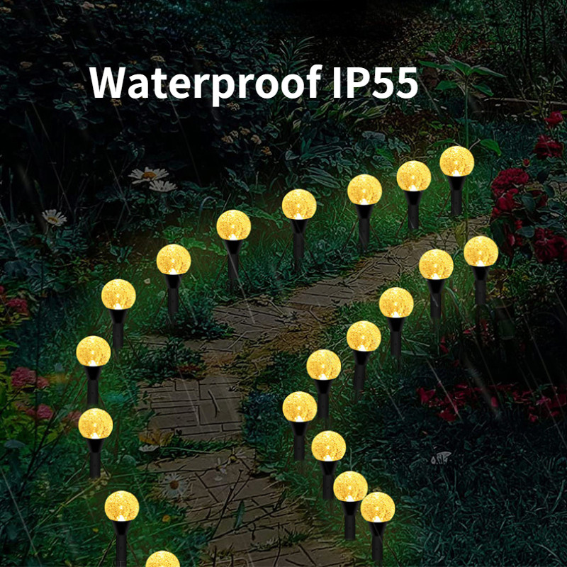 Lauko saulės burbuliukų vejos lempos stygų rinkinys kraštovaizdžio dekoravimas IP55 vandeniui atsparūs šviesos diodai, maitinami saulės energija, sodo kiemo šviestuvai