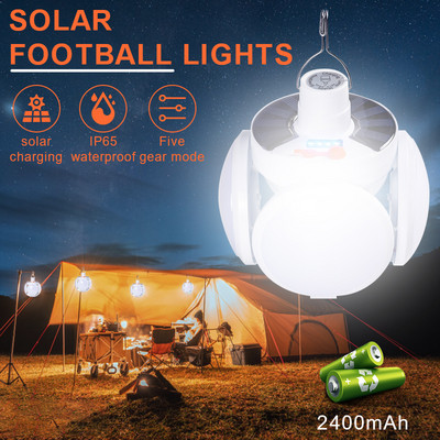 Solar Outdoor Folding Light Portable USB Rechargeable LED Bulb Search Lights Camping Torch Λαμπτήρας έκτακτης ανάγκης για διακοπές ρεύματος