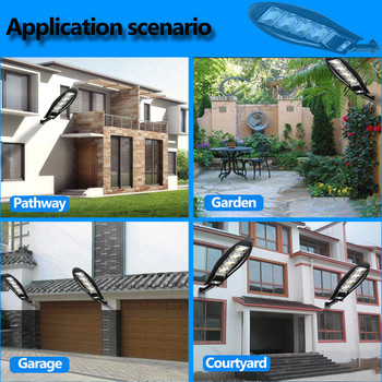 10000W Модернизирана 168LED слънчева улична лампа Външна водоустойчива LED за градинска стена Слънчева лампа с регулируем ъгъл Вградена 10000mAH