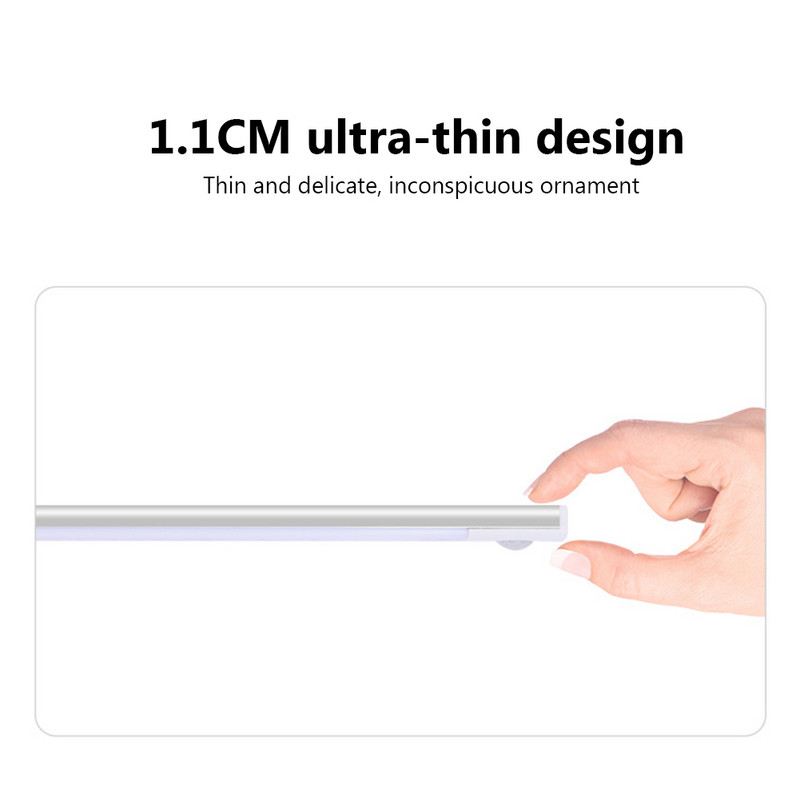 Mozgásérzékelő a szekrény alatti lámpák nagy kapacitású akkumulátoros mágneses szekrényes lámpa Könnyen telepíthető Ultravékony háztartási bútorok