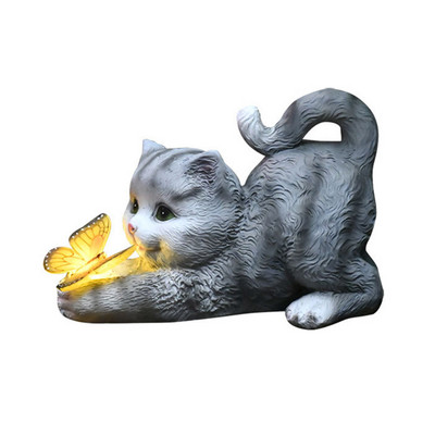 Vrtno LED solarno svjetlo Vanjsko svjetlo Slatka mačka Statua životinja Skulpture Vanjske figurice Travnjak Dvorište Trijem Dekoracija kućnog vrta