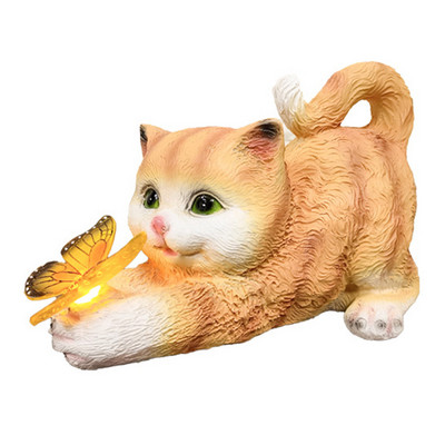 Vrtno LED solarno svjetlo Vanjsko svjetlo Slatka mačka Statua životinja Skulpture Vanjske figurice Travnjak Dvorište Trijem Dekoracija kućnog vrta