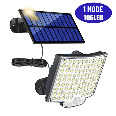 106/318LED saules gaismas COB sienas lampas kustības sensors Saules lampa ūdensizturīgs āra saules gaismas žogs ielas apgaismojums dārza dekorēšana