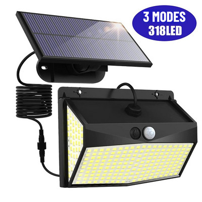 106/318LED saules gaismas COB sienas lampas kustības sensors Saules lampa ūdensizturīgs āra saules gaismas žogs ielas apgaismojums dārza dekorēšana