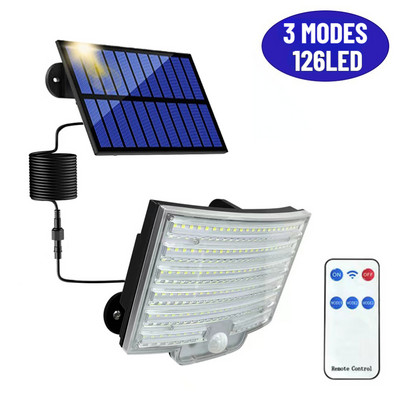106/318LED saules gaismas COB sienas lampas kustības sensors Saules lampa ūdensizturīgs āra saules gaismas žogs ielas apgaismojums dārza dekorēšana