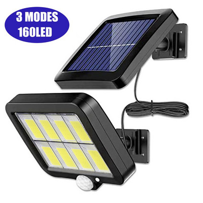 106/318LED saules gaismas COB sienas lampas kustības sensors Saules lampa ūdensizturīgs āra saules gaismas žogs ielas apgaismojums dārza dekorēšana