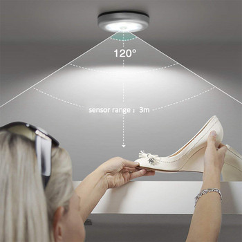 PIR Сензор за движение LED Осветление за шкафове Кухня Спалня Магнитно осветление за гардероб Безжичен сензор Коридор Осветление за стълби Нощна лампа