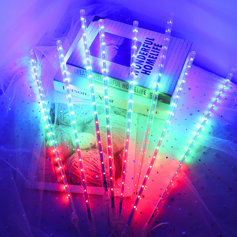 Ūdensnecaurlaidīgas gaismas krītošās virknes gaismas 30CM 50CM DC12V LED meteoru dušas lietus gaismas Kāzu Ziemassvētku āra dekorācijas gaismas
