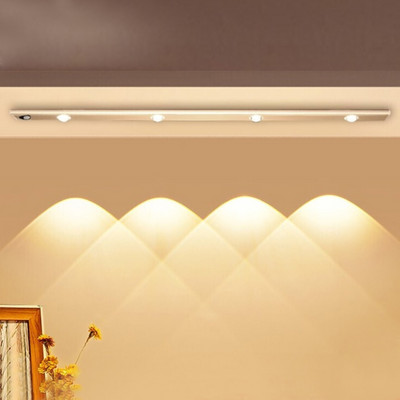 LED лампа за шкаф USB акумулаторна безжична PIR сензор за движение Нощна лампа за домакинска кухня Баня Осветителни лампи за гардероб