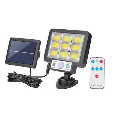 LED/COB Svjetlo na solarnu energiju Vanjski senzor pokreta Sunčeva svjetlost Vodootporna zidna ulična sigurnosna svjetiljka za hitne slučajeve za uređenje vrta