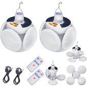 Pārnēsājama saules LED gaisma USB uzlādējama āra saliekamā lampa, ūdensnecaurlaidīga spuldze Search Camping Garden Lights Lāpa avārijas lampa