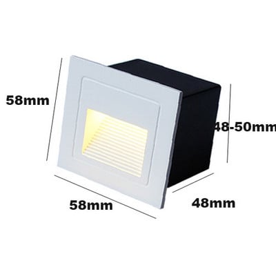 Välis LED-trepi astmevalgusti 3W/5W veekindel süvistatav seinanurga jalavalgusti maastikuraja trepi jaoks AC220V