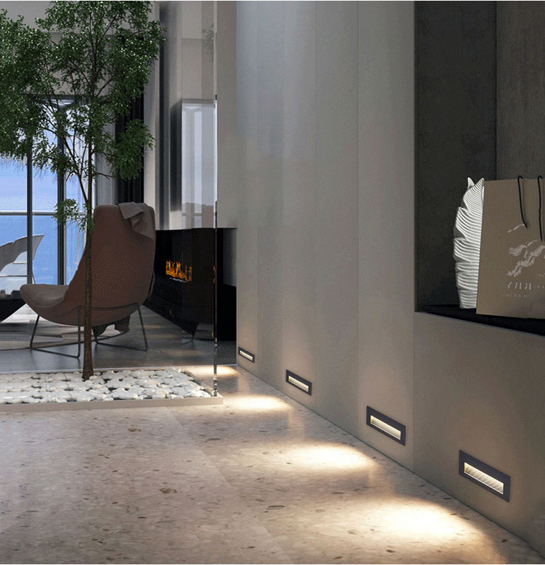 Välis LED-trepi astmevalgusti 3W/5W veekindel süvistatav seinanurga jalavalgusti maastikuraja trepi jaoks AC220V