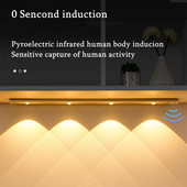 Vidinis apšvietimas LED USB itin plonas po spintele Magnetinis naktinių žibintų judesio jutiklis, skirtas virtuvės spintai miegamajam