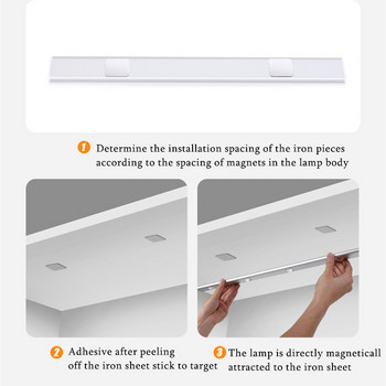 Вътрешно осветление LED USB ултра тънка лампа под шкафа Магнитни нощни светлини Сензор за движение Безжичен за кухненски гардероб Спалня