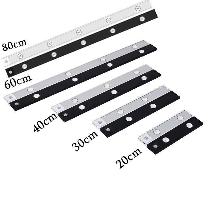 Vidinis apšvietimas LED USB itin plonas po spintele Magnetinis naktinių žibintų judesio jutiklis, skirtas virtuvės spintai miegamajam