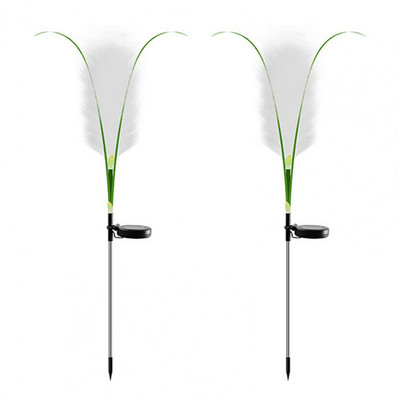 2db napelemes reed lámpák valósághű megjelenésű, automatikus töltésű kültéri kerti lámpák napenergiával működő reed lámpák kerti kellékek