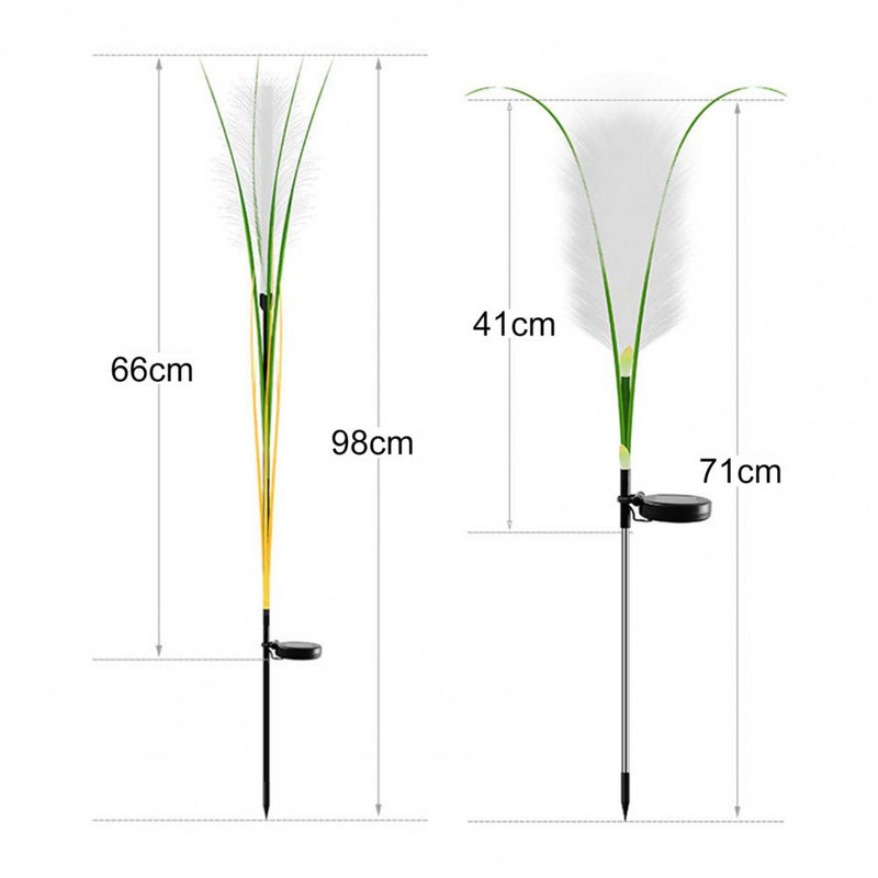 2db napelemes reed lámpák valósághű megjelenésű, automatikus töltésű kültéri kerti lámpák napenergiával működő reed lámpák kerti kellékek