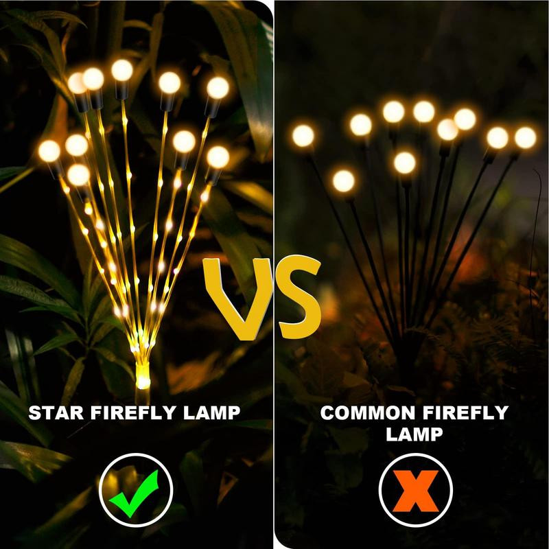 Saules LED gaisma āra dārza dekorēšana ainavu gaismas uguņošana Firefly zāliena lampas lauku māja terase balkons dekors lampa