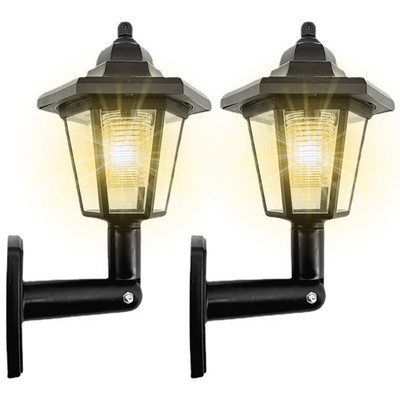 2PCS Heksagonalna solarna zidna svjetiljka Vanjska vodootporna solarna svjetiljka Retro LED zidna svjetiljka Vrtno svjetlo Pejzažno svjetlo Dekoracija vrta