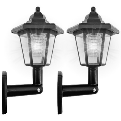 2PCS Heksagonalna solarna zidna svjetiljka Vanjska vodootporna solarna svjetiljka Retro LED zidna svjetiljka Vrtno svjetlo Pejzažno svjetlo Dekoracija vrta