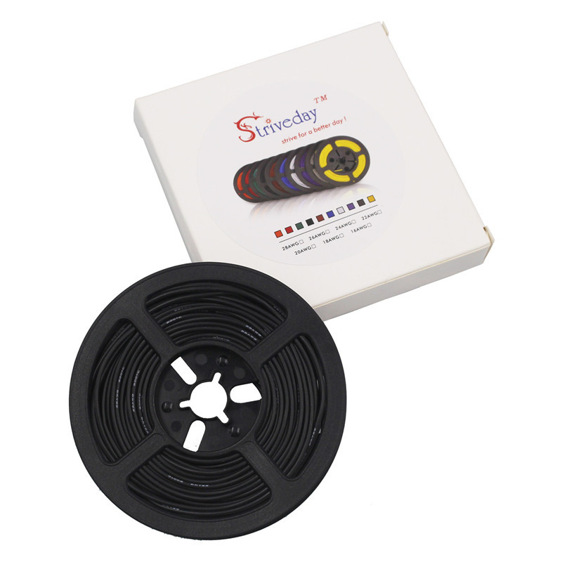 20 meetrit/rull 65,6 jalga 30 AWG painduv silikoontraat RC-kaabel 11/0,08TS välisläbimõõt 1,2 mm, 10 värvitooni vahel.