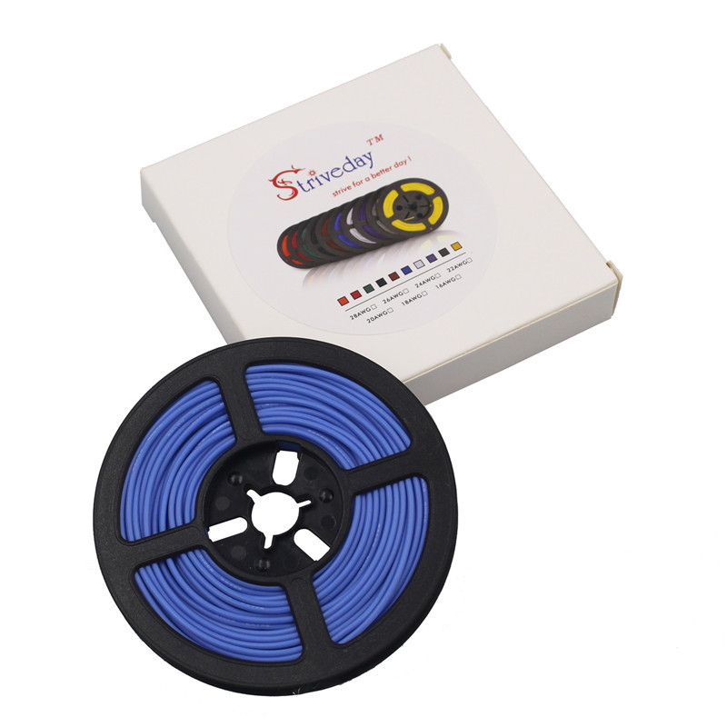 20 meetrit/rull 65,6 jalga 30 AWG painduv silikoontraat RC-kaabel 11/0,08TS välisläbimõõt 1,2 mm, 10 värvitooni vahel.