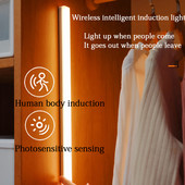 NAUJAS LED lempučių spintelės apšvietimas be laipsnio pritemdymo judesio jutiklio USB LED daugiafunkcis mygtukas belaidis trijų spalvų spintelės apšvietimas