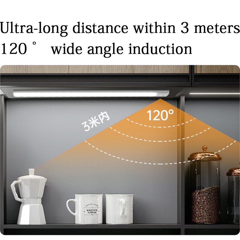 NAUJAS LED lempučių spintelės apšvietimas be laipsnio pritemdymo judesio jutiklio USB LED daugiafunkcis mygtukas belaidis trijų spalvų spintelės apšvietimas