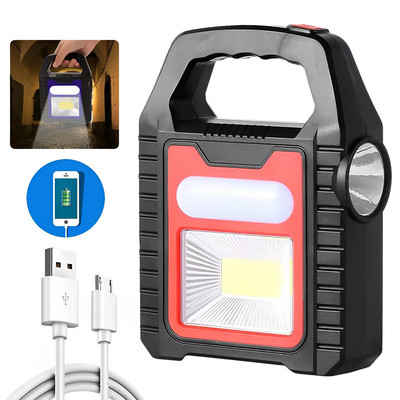 Solar zseblámpa USB töltéssel Kültéri Led Spotlámpa Keresőlámpa USB Újratölthető Kemping zseblámpa Napelemes Spotlámpa