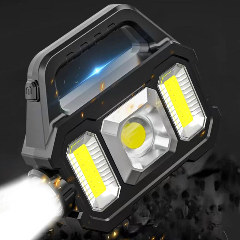 Solar zseblámpa USB töltéssel Kültéri Led Spotlámpa Keresőlámpa USB Újratölthető Kemping zseblámpa Napelemes Spotlámpa