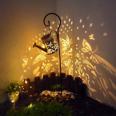 Слънчева висяща лейка Осветление с Led струнни лампи Външни водоустойчиви пейзажни светлини за двор, вътрешен двор, градински декор