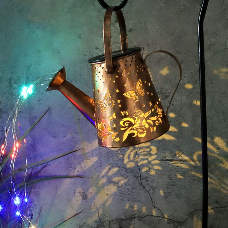 Napelemes függő locsolókanna világítás Led szál lámpákkal Kültéri vízálló táj lámpák udvari teraszhoz háztáji kert dekorációhoz