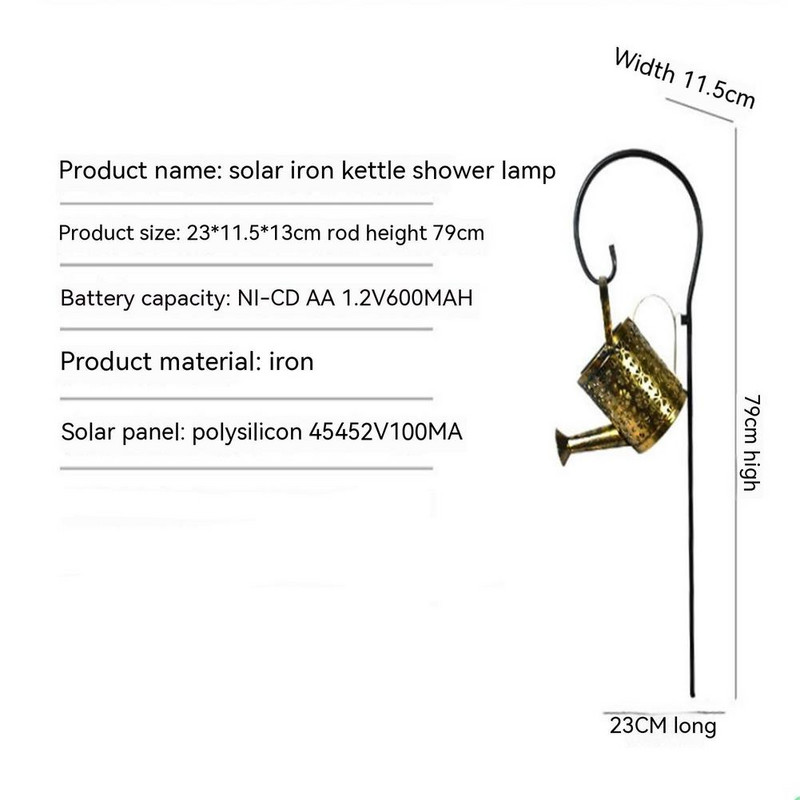 Napelemes függő locsolókanna világítás Led szál lámpákkal Kültéri vízálló táj lámpák udvari teraszhoz háztáji kert dekorációhoz