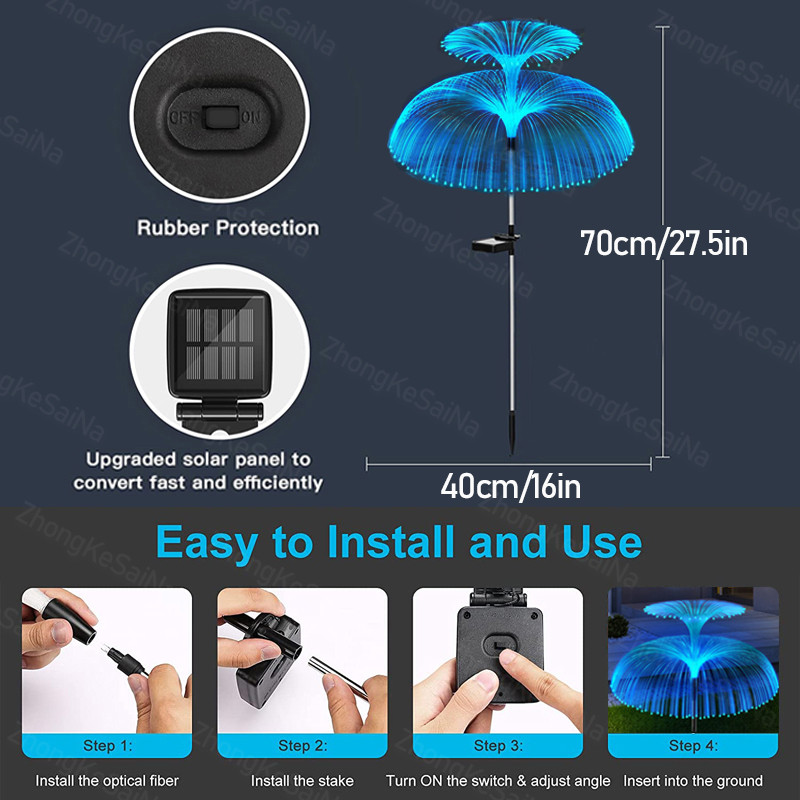 1PC Saules dārza gaisma āra ūdensnecaurlaidīga medūzu zāliena gaisma RGB mainīgas krāsas ainavas gaisma pagalma/celiņa/brīvdienu dekorēšanai